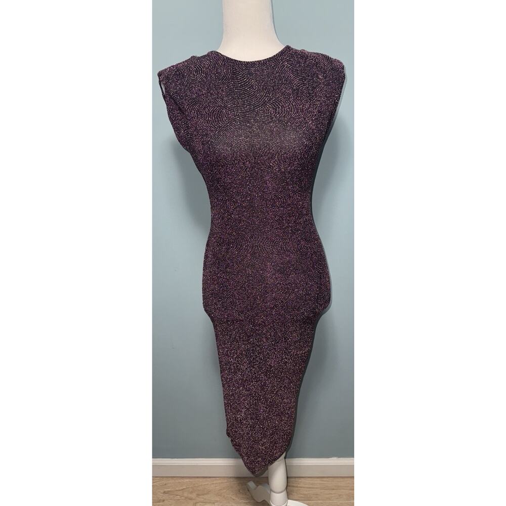 Kimcine Curve Womens Small Dress Glitter Metallic‎ Bodycon Vamp New Years Eve